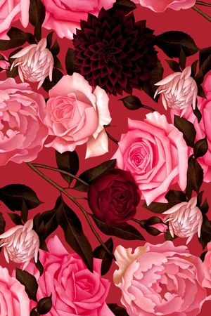 玫瑰花印花华亿平台图片