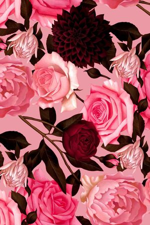 玫瑰花印花华亿平台图片