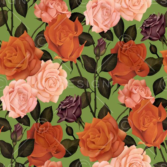 玫瑰花印花华亿平台图片