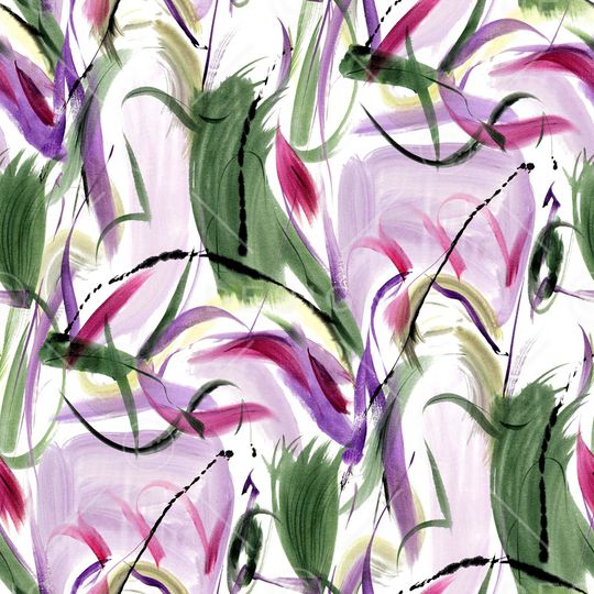 抽象花卉印花华亿平台图片