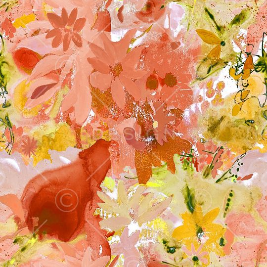 抽象花卉印花华亿平台图片