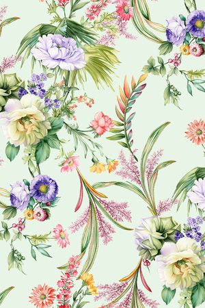 手绘花卉印花华亿平台图片