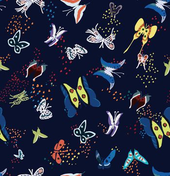 花卉蝴蝶印花华亿平台图片