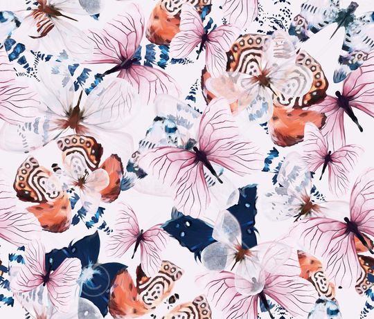 花卉蝴蝶印花华亿平台图片