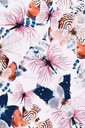 花卉蝴蝶印花华亿平台图片