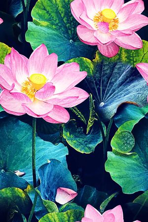 荷花印花华亿平台图片