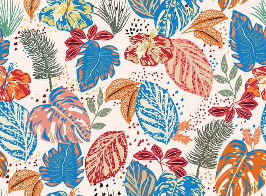 绿植树叶印花华亿平台图片