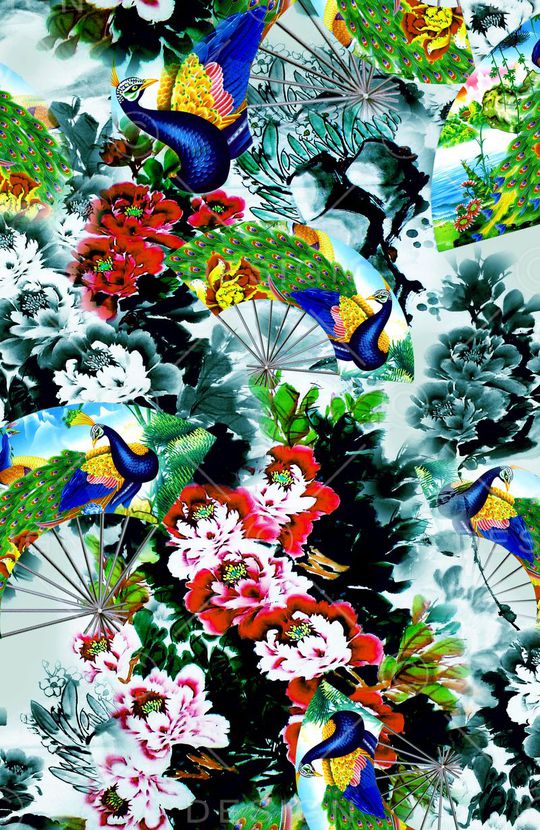 中国画印花华亿平台图片