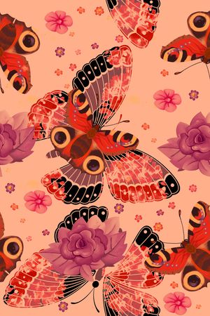 花卉蝴蝶印花华亿平台图片