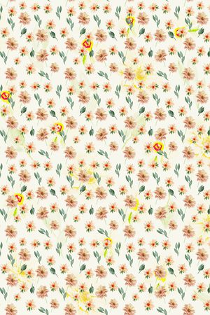 清爽底花卉印花华亿平台图片