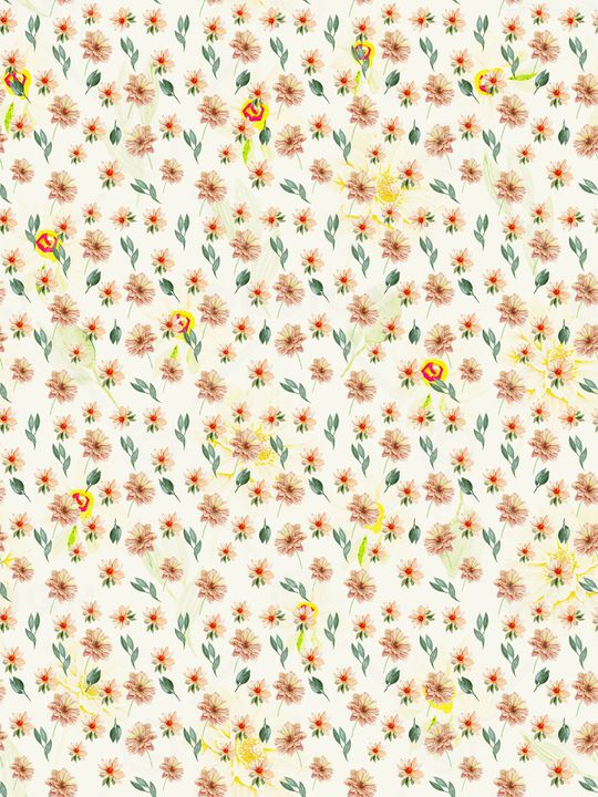 清爽底花卉印花华亿平台图片