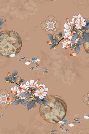 真丝印花华亿平台图片