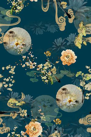 花卉印花华亿平台图片