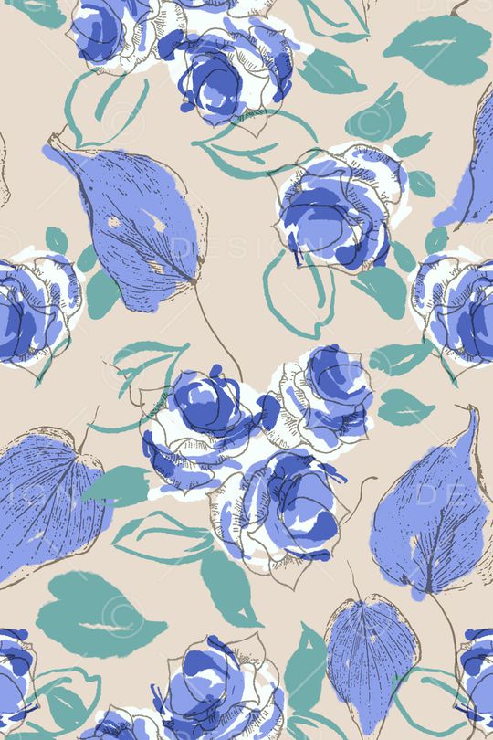 蓝色印花华亿平台图片