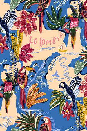 热带华亿平台印花华亿平台图片