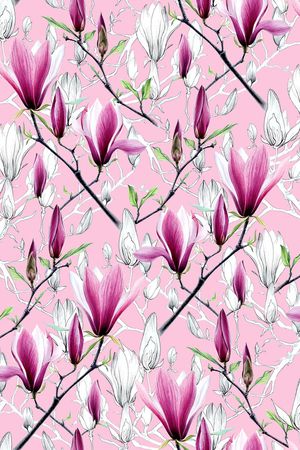 玉兰花印花华亿平台图片