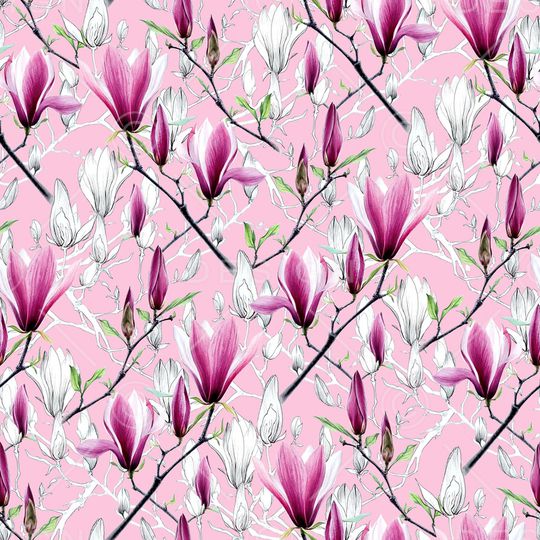 玉兰花印花华亿平台图片