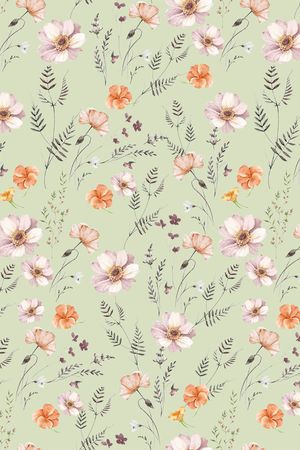 清爽底花卉印花华亿平台图片