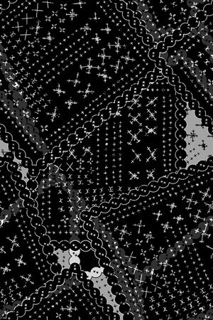 黑底花卉印花华亿平台图片