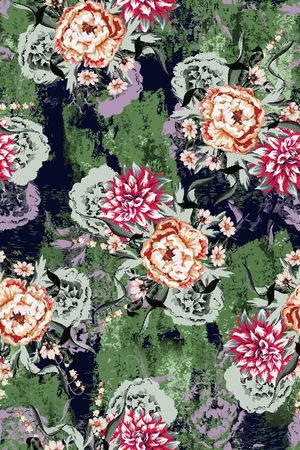 抽象花卉印花华亿平台图片