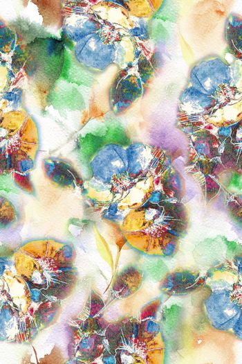 抽象花卉印花华亿平台图片