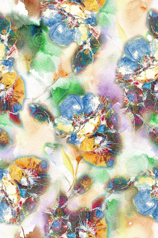 抽象花卉印花华亿平台图片