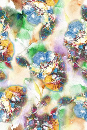 抽象花卉印花华亿平台图片