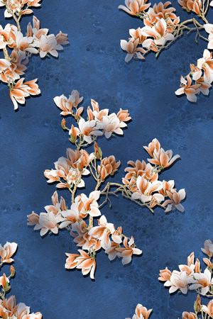 玉兰花印花华亿平台图片