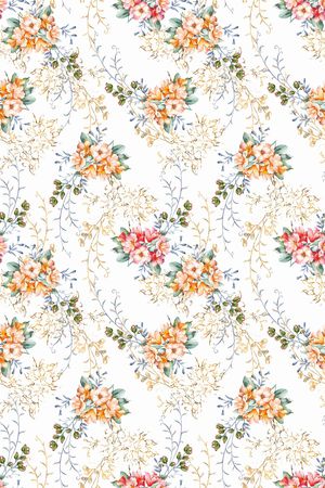 清爽底花卉印花华亿平台图片