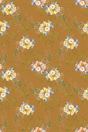 清爽底花卉印花华亿平台图片