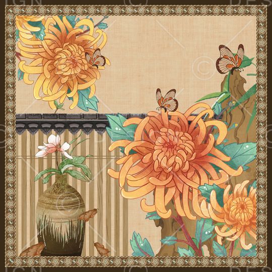 花卉印花华亿平台图片