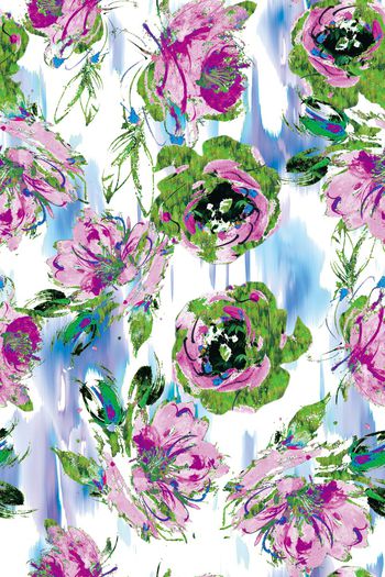 抽象花卉印花华亿平台图片