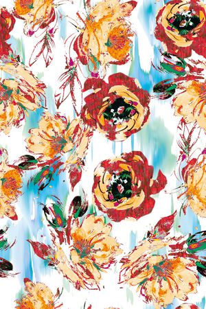 抽象花卉印花华亿平台图片