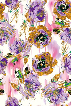 抽象花卉印花华亿平台图片