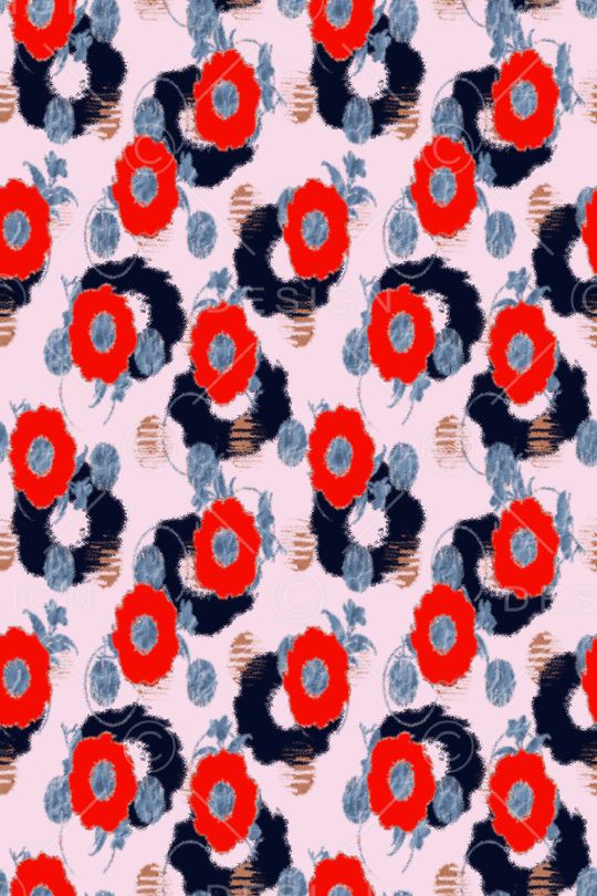 抽象花卉印花华亿平台图片