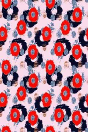 抽象花卉印花华亿平台图片