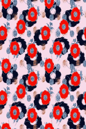 抽象花卉印花华亿平台图片