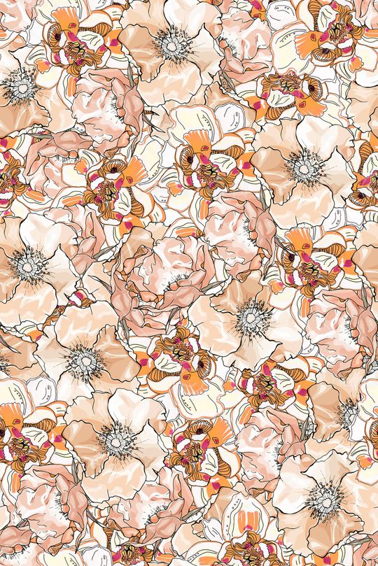 满版散花印花华亿平台图片