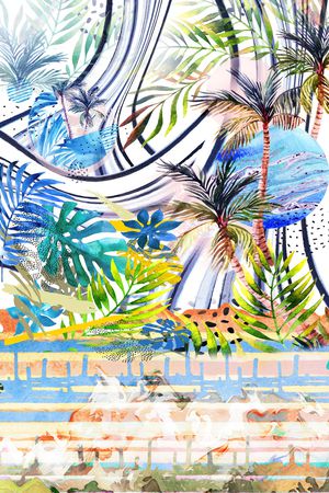 绿植树叶印花华亿平台图片