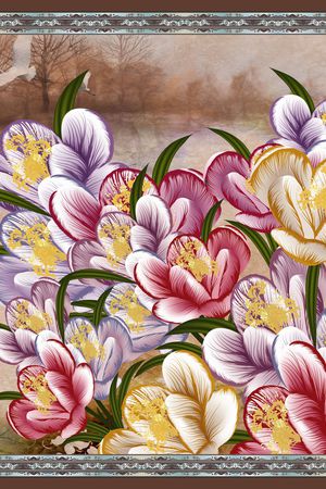 花卉印花华亿平台图片