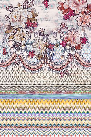 民族花卉印花华亿平台图片