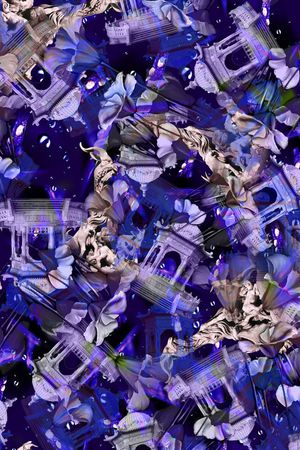 手绘花卉印花华亿平台图片