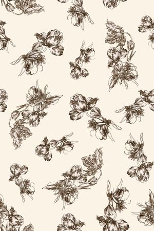 清爽底花卉印花华亿平台图片