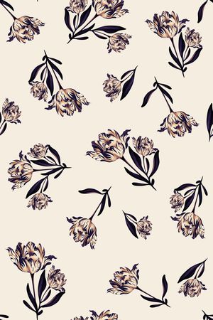 清爽底花卉印花华亿平台图片