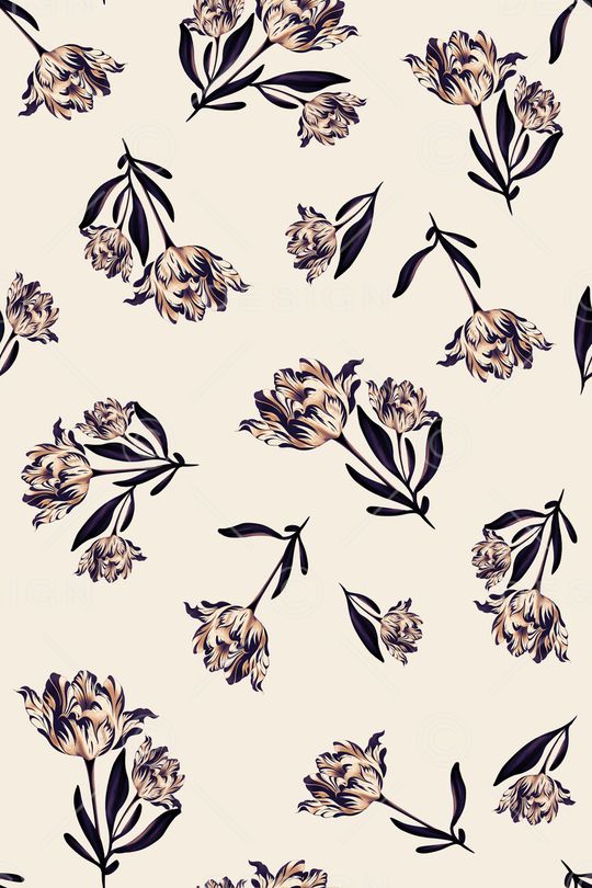 清爽底花卉印花华亿平台图片