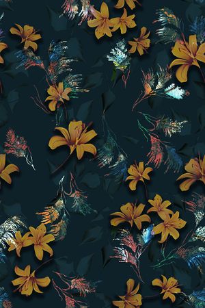 几何花卉印花华亿平台图片