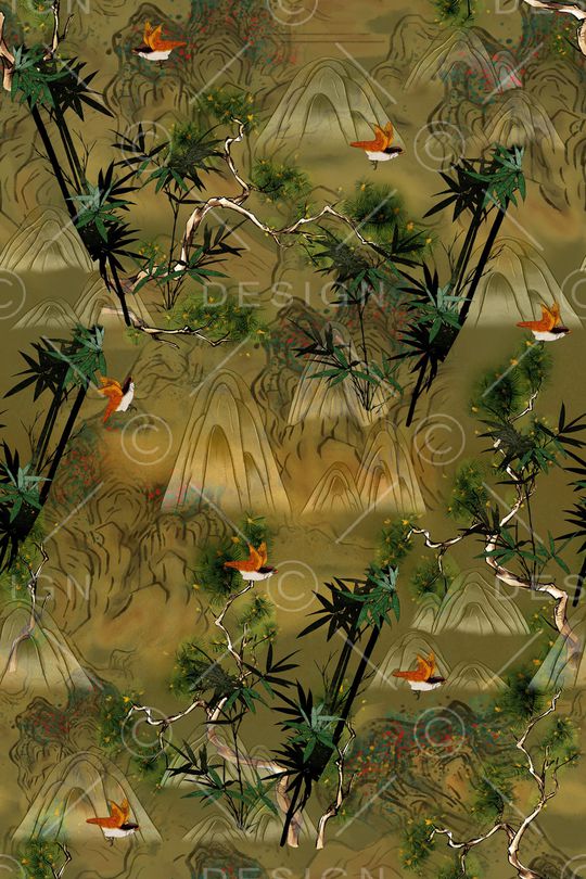 绿植树叶印花华亿平台图片