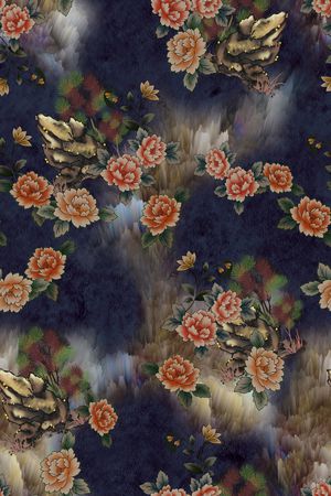 花卉印花华亿平台图片