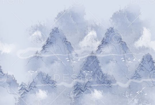 水墨风印花华亿平台图片