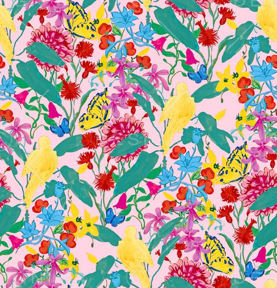 花鸟印花华亿平台图片